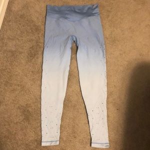 High waisted PINK blue and white balayage leggings